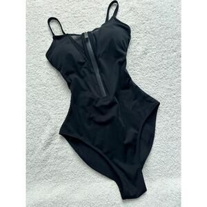 TA3 Zippy Sculpting One Piece Swimsuit Mesh Lace-Up - S